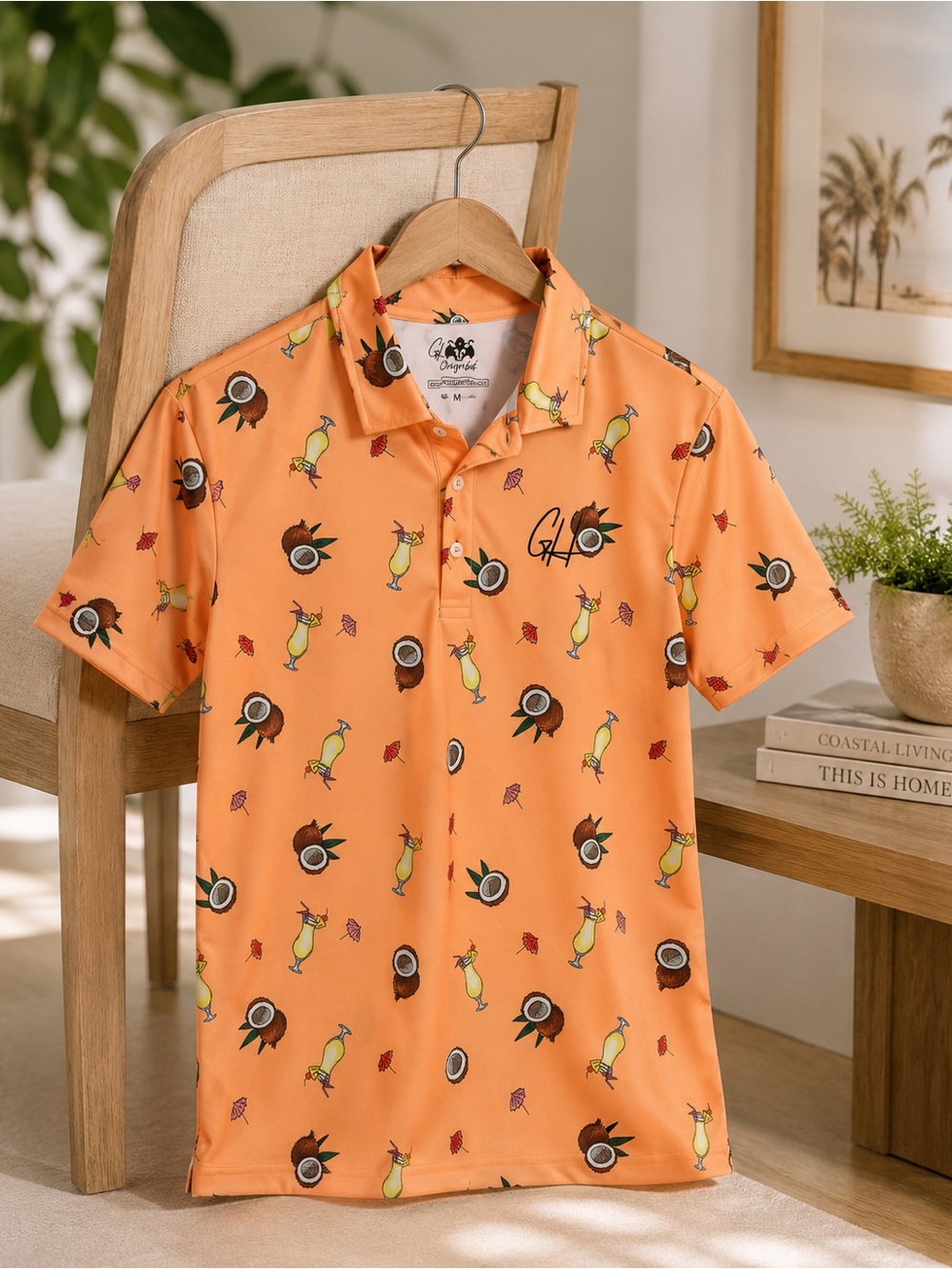 Gashouse Golf Men's Small S Polo Shirt Coco Loco Drinks & Pineapples